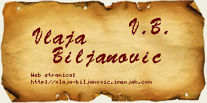 Vlaja Biljanović vizit kartica